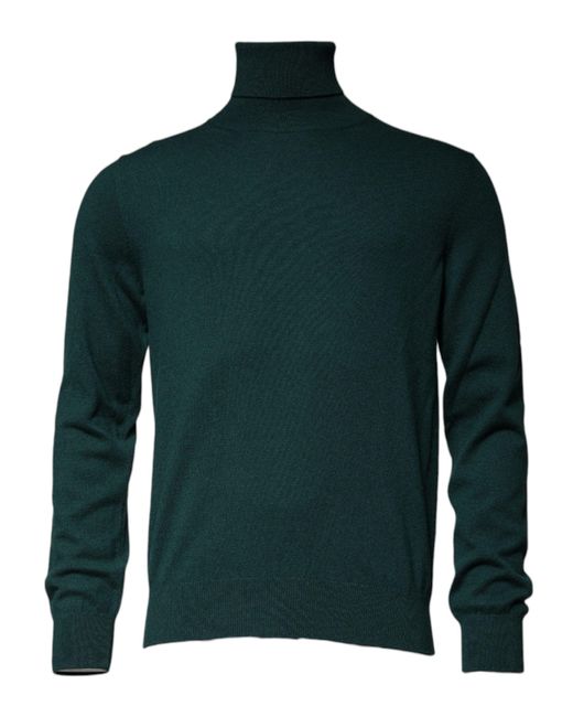 Dolce & Gabbana Green Cashmere Turtleneck Men Pullover Sweater for men