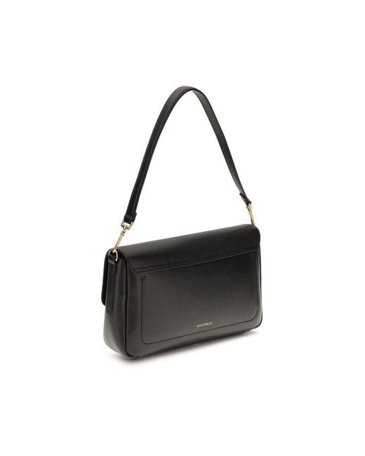Coccinelle Black Calf Leather Bos Taurus Shoulder Bag