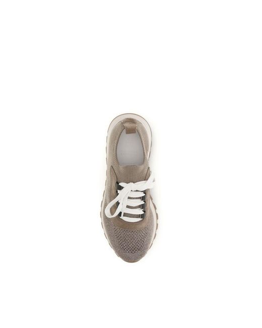 Brunello Cucinelli White Cotton Sneakers