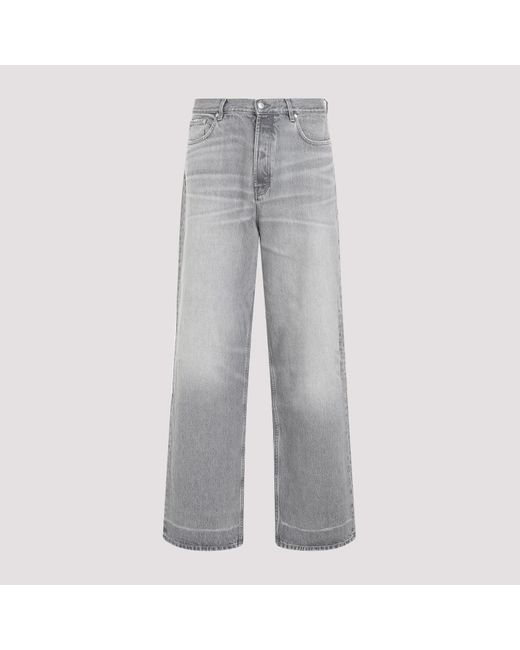 032c Gray Washed Grey Attrition Destroyed Cotton Jeans for men