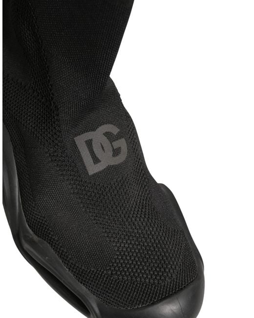 Dolce & Gabbana Black Slip On Wave Socks Men Sneakers Shoes for men
