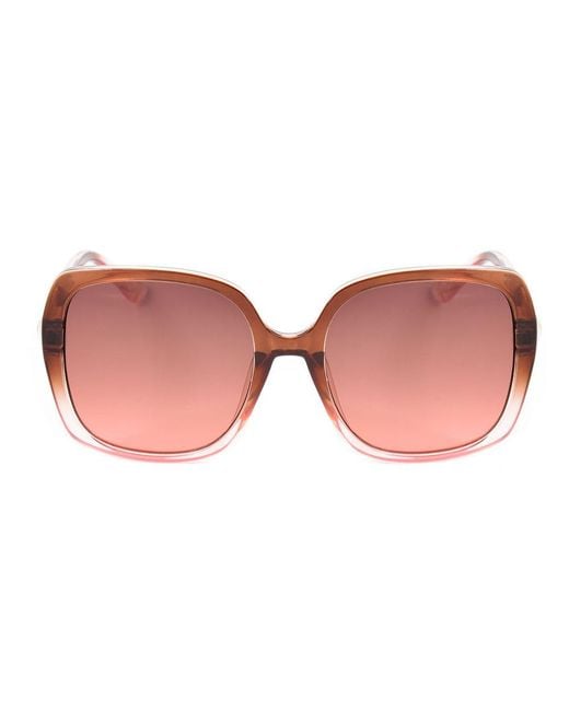 Guess Pink Brown Resin Sunglasses