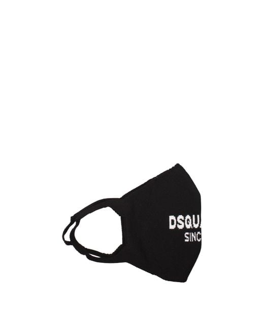 DSquared² Black Polipropilene Facemask for men