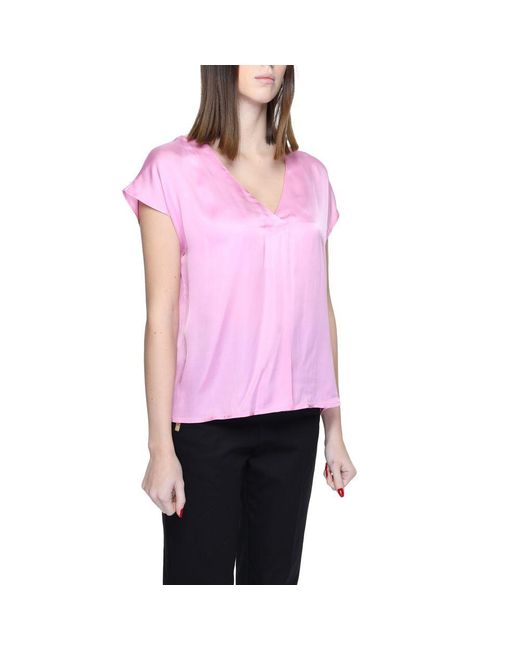 Rinascimento Pink Multicolor Viscose Blouse