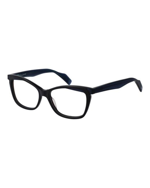 Yohji Yamamoto Black Blue Plastic Glasses (frames) for men