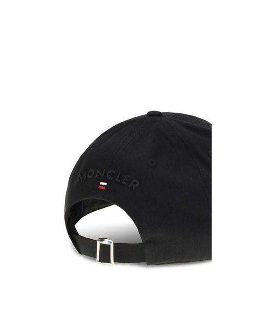 Moncler Black Cotton Cap (baseball Hat) for men
