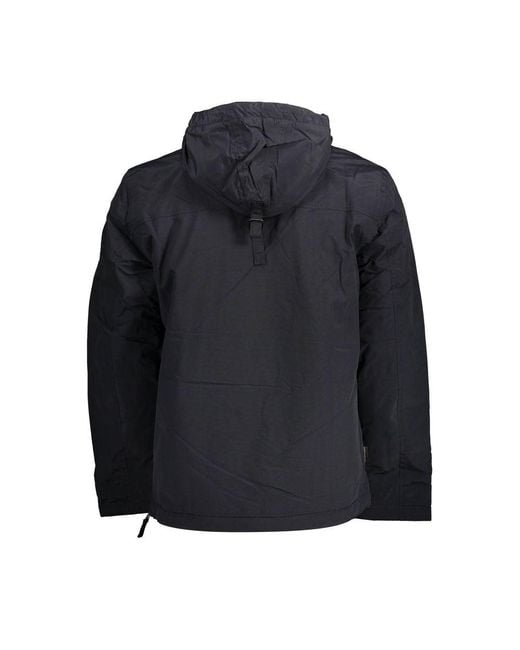 Napapijri Blue Black Polyamide Jacket for men