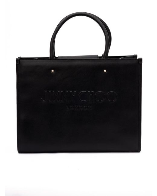 Jimmy Choo Black Avenue S Tote Leather Handbag