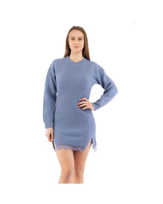 Moschino Blue Purple Wool Casual Dress