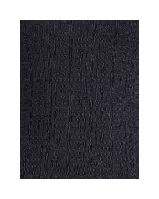 Balmain Blue Pb Patterned Short Dres