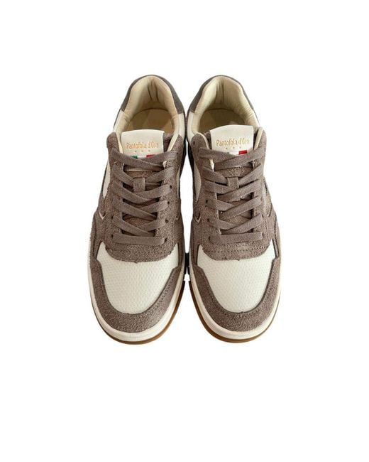 Pantofola D Oro Natural Grey Leather Men Sneaker for men