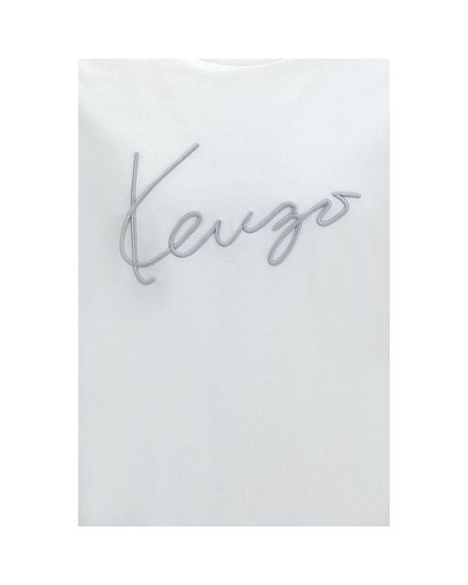 KENZO Gray White Cotton T for men
