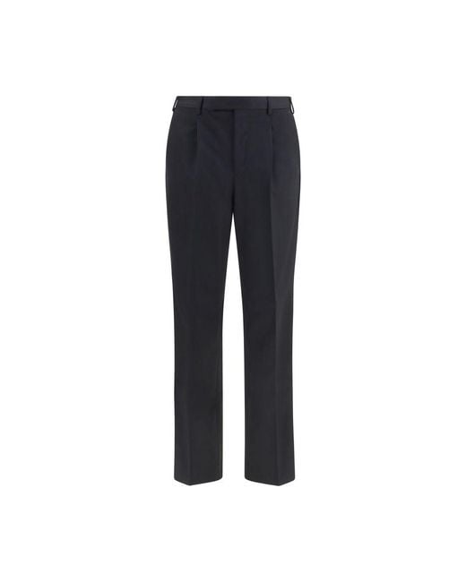 PT Torino Blue Black Wool Oves Aries Casual Pants for men