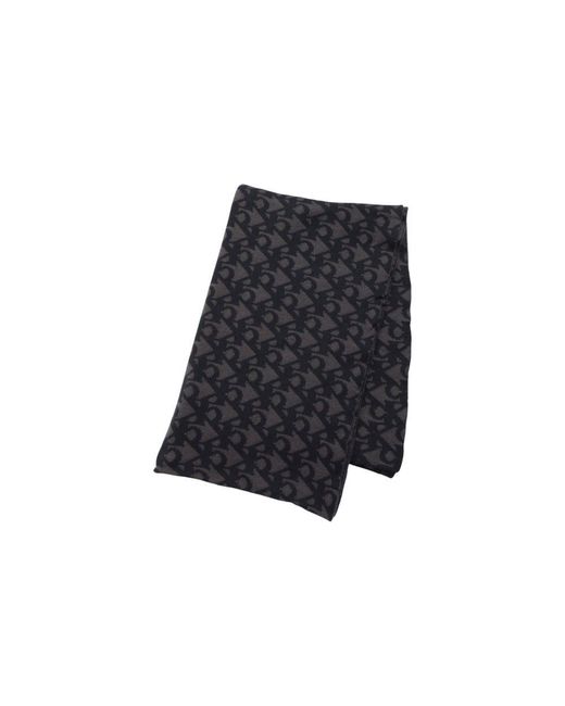Calvin Klein Blue Black Recycled Polyester Scarf for men