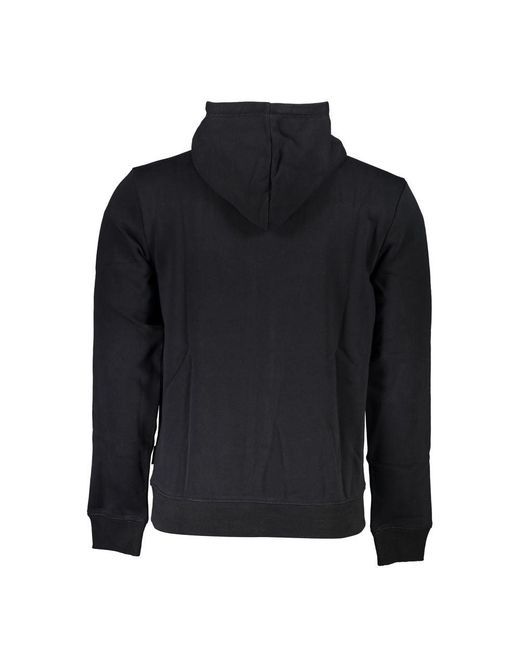 Napapijri Black Sleek Hooded Fleece Sweatshirt for men