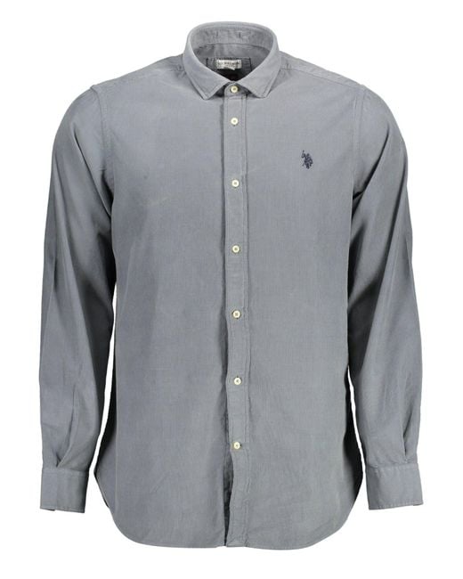 U.S. POLO ASSN. Gray Cotton Shirt for men
