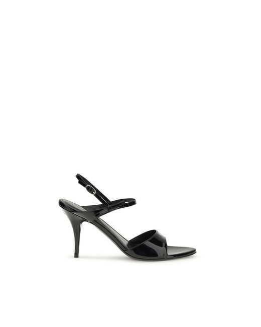 Balenciaga Black Calf Leather Bos Taurus Stiletto Heel Sandals