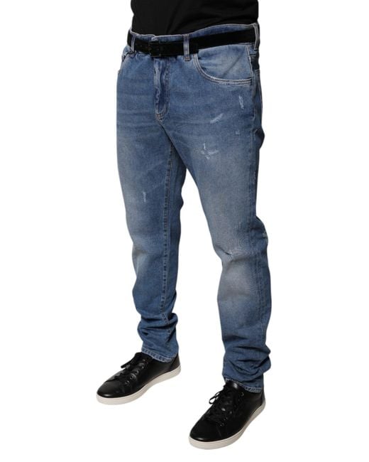 Dolce & Gabbana Blue Relaxed Fit Jeans 14Oz Denim for men