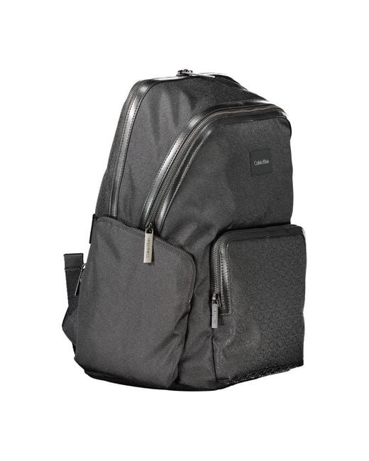 Calvin Klein Gray Black Polyester Men Backpack for men