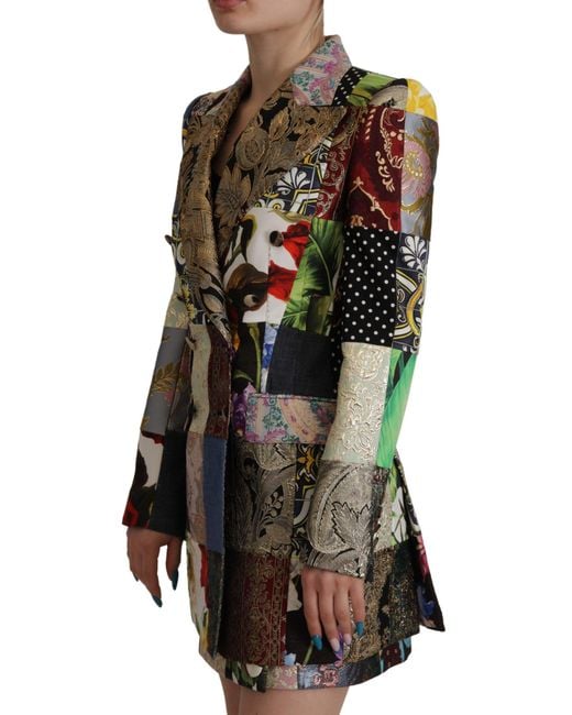Dolce & Gabbana Black Elegant Patchwork Blazer Jacket