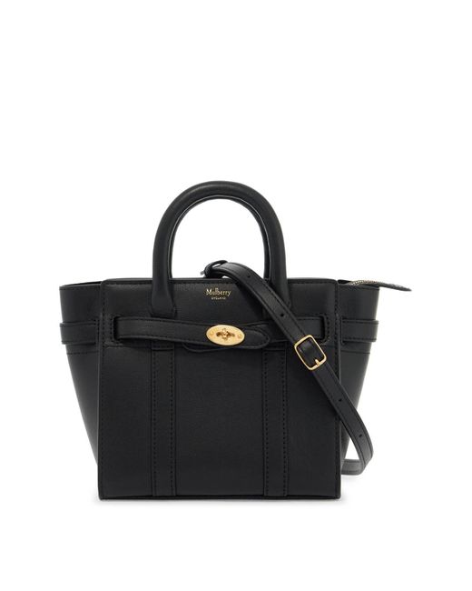 Mulberry Black Mini Micro Zipped Bayswater