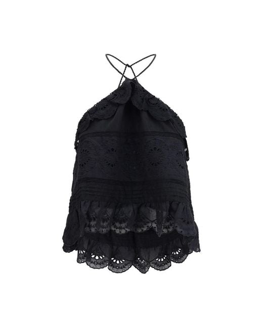 Isabel Marant Blue Black Polyester Blouse