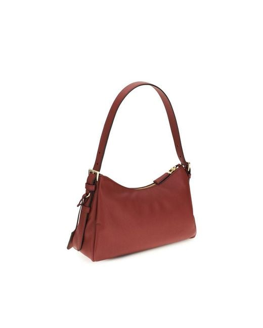 Prada Red Multicolor Calf Leather Bos Taurus Shoulder Bag