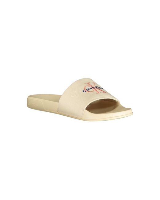 Calvin Klein White Beige Polyester Shoe