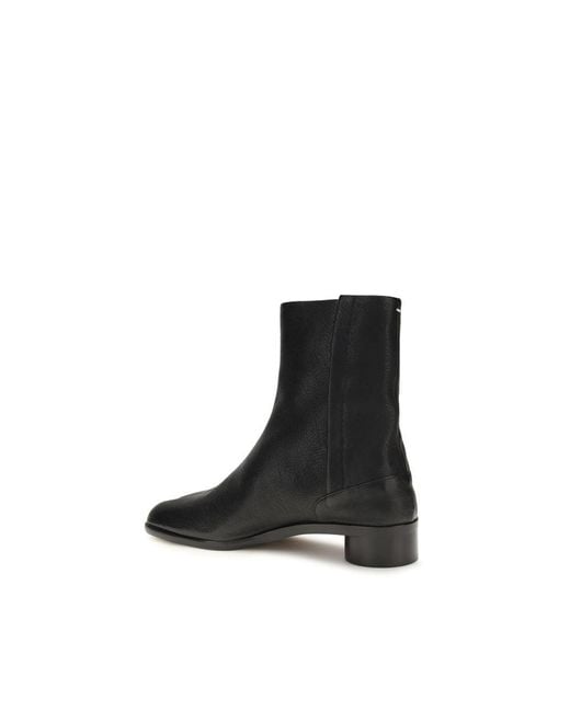 Maison Margiela Black Calf Leather Bos Taurus Ankle Boots for men