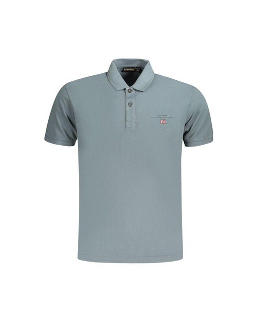 Napapijri Blue Cotton Polo Shirt for men