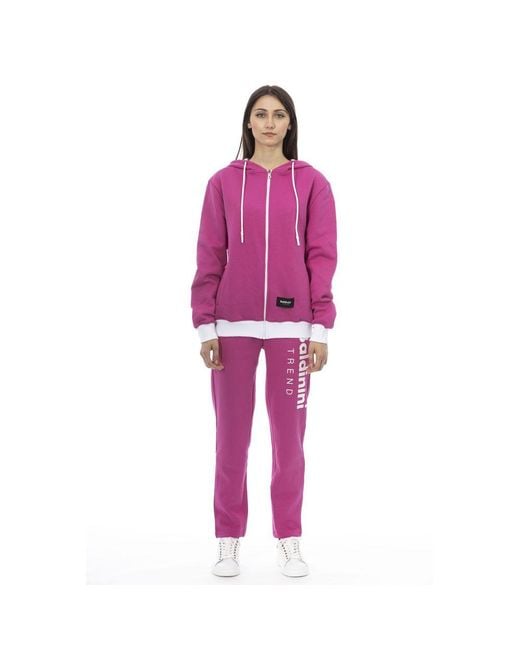 Baldinini Purple Multicolor Cotton Sweater