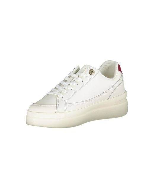 Tommy Hilfiger Elegant White Sneakers With Contrast Detailing