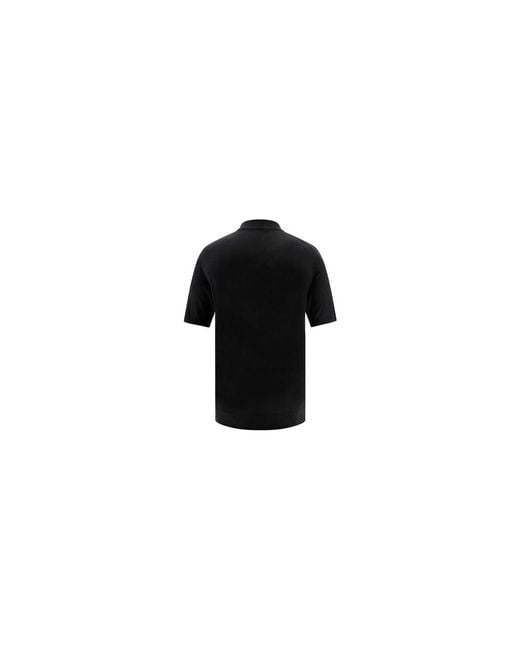Prada Black Wool Oves Aries Polo Shirt for men