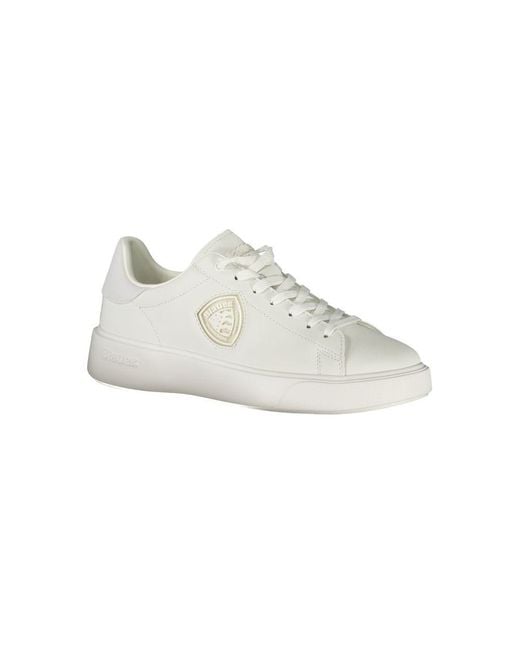 Blauer White Bianco Poliestere Mens Sneaker for men