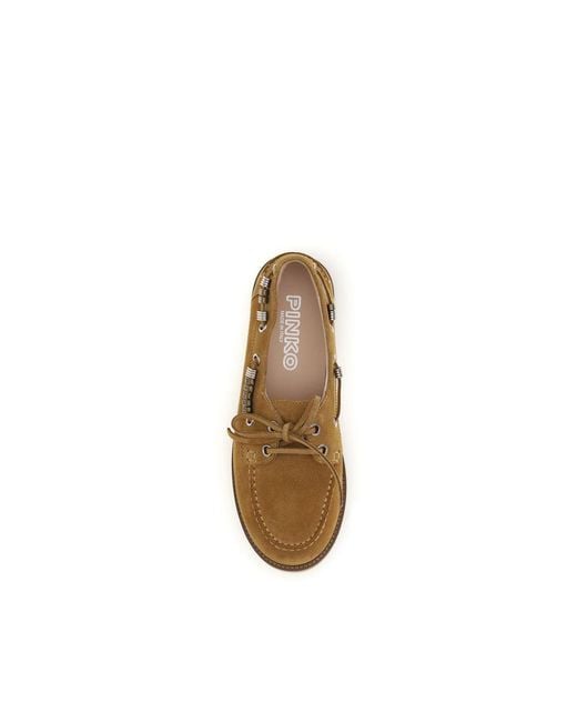 Pinko Natural Brown Calf Leather Bos Taurus Slip