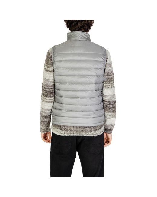 Gianni Lupo Gray Polyamide Sleeveless Jacket for men