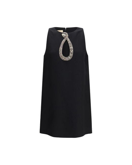 Valentino Black Wool Oves Aries Cocktail Dress