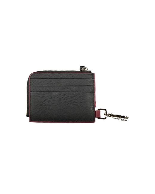 Tommy Hilfiger Black Chic Leather Card Holder With Snap Hook for men