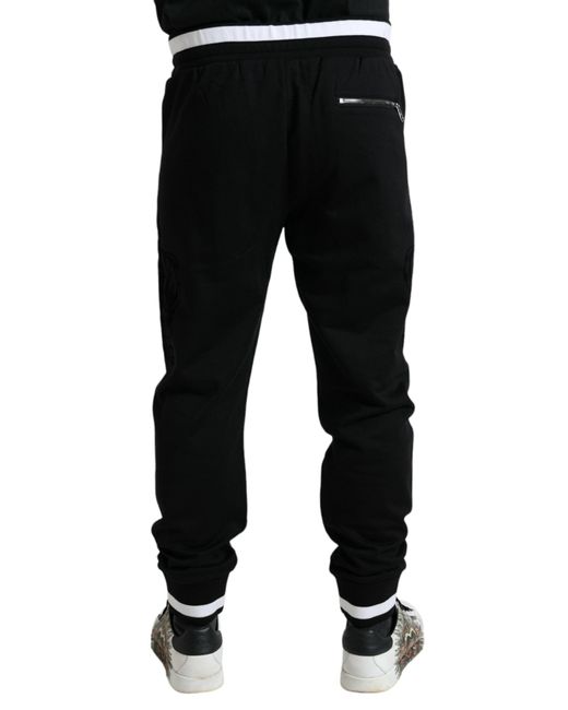 Dolce & Gabbana Black Cotton Logo Sweatpants Jogging Pants for men