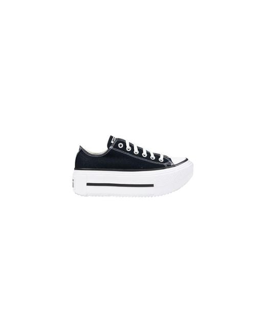 Converse Blue Black And White Fabric Platform Sneakers