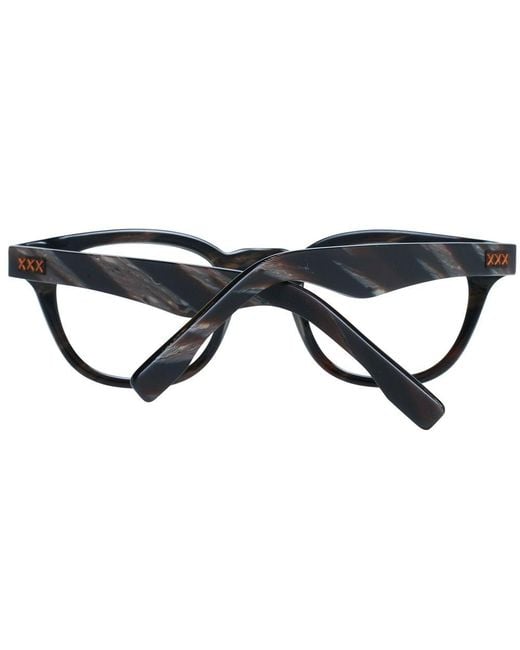 Zegna Black Round Acetate Eyeglasses for men