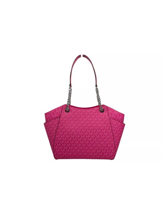 Michael Kors Purple Jet Set Large Chain Shoulder Tote Bag Dragon Fruit