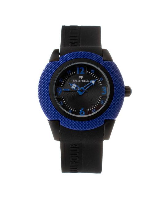 Folli Follie Blue Black Silicone Watch