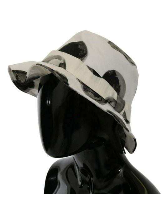 Dolce & Gabbana Black Cotton Big Polka Dot Pattern Bucket Hat