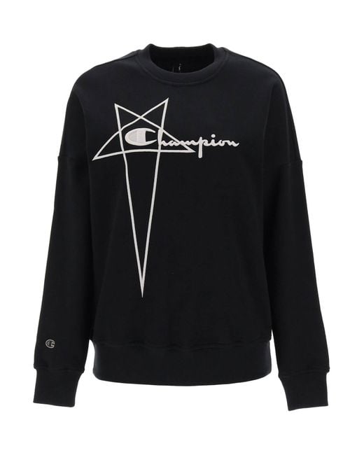 Rick Owens champion X Crew Neck Sweatshirt With Logo Embroidery