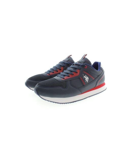 U.S. POLO ASSN. Blue Sleek Sneakers With Contrast Detail for men
