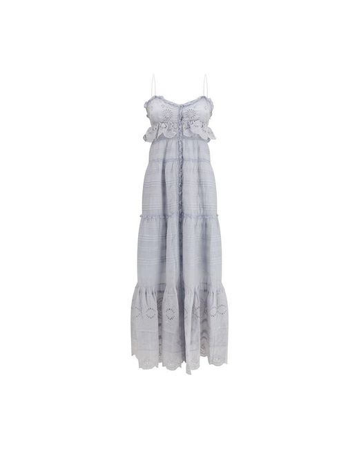 Isabel Marant Gray Blue Cotton Casual Dress