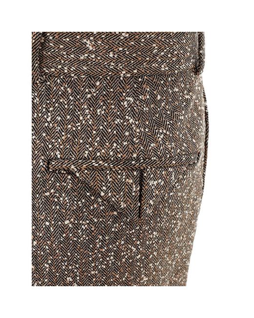Bottega Veneta Brown Belted Trousers Wool Highwaisted Pants