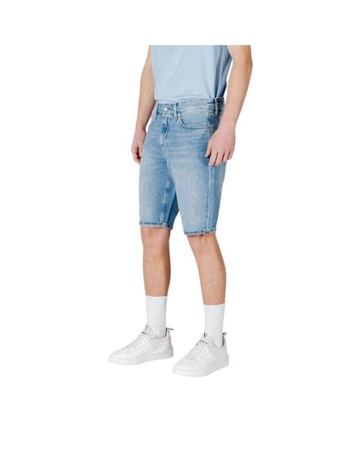 Calvin Klein Blue Cotton Short for men