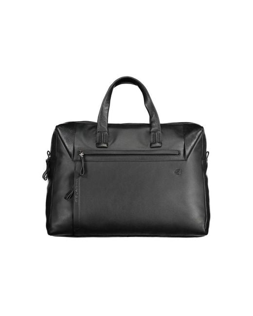 Piquadro Black Leather Briefcase for men